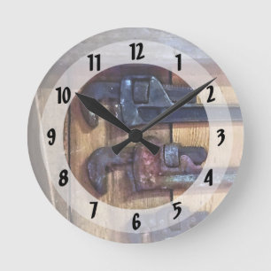 Monkey Wrenches Round Clock