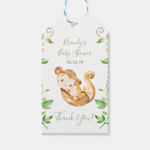 Monkey Zoo Jungle Baby Shower Thank You Gift Tags