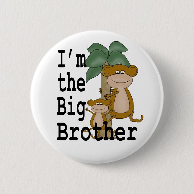 Monkeys Big Brother 2 Inch Round Button (Front)