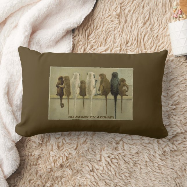 Monkeys Business Birthday From Group Personalized Lumbar Pillow (Blanket)