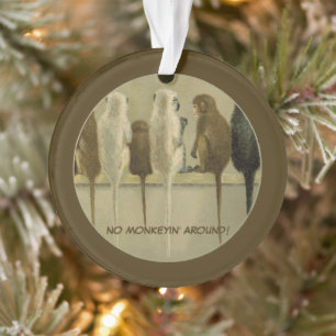 Monkeys Business Birthday From Group Personalized Ornament