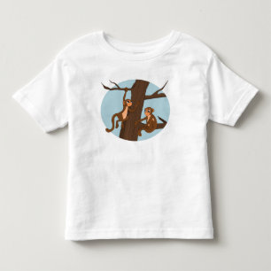 Monkeys climbing the tree cartoon toddler t-shirt