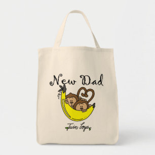 Monkeys Dad of Twin Boys Tshirts and Gifts Tote Bag