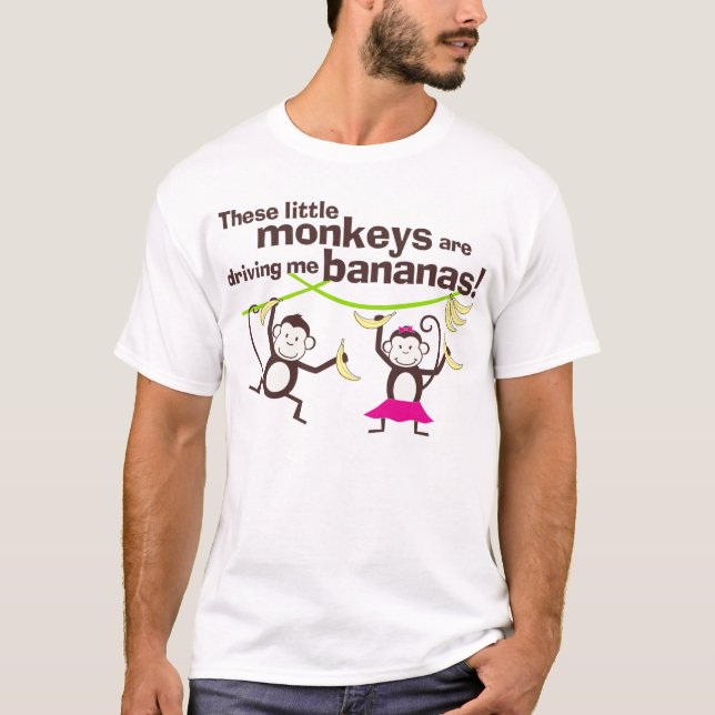 Monkeys Driving me Bananas, T-shirt for Dad (Front)