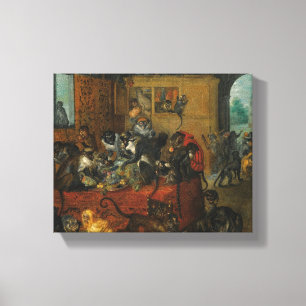 Monkeys feasting canvas print