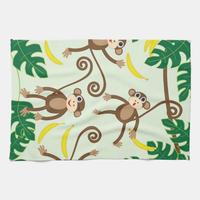 Monkeys Hanging Out Kitchen Towel (Horizontal)