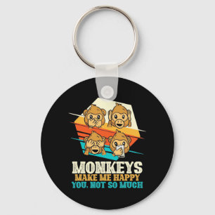 Monkeys Make Me Happy Keychain