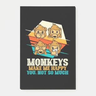 Monkeys Make Me Happy Post-it Notes