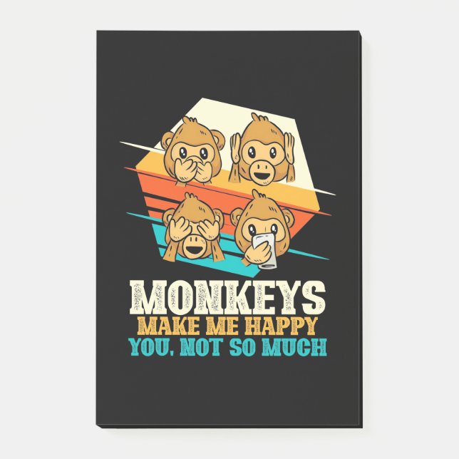 Monkeys Make Me Happy Post-it Notes (Front)