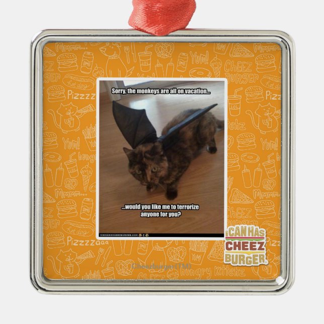 Monkeys on vacation metal ornament (Front)