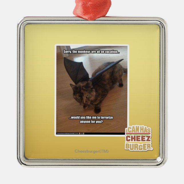 Monkeys on vacation metal ornament (Front)