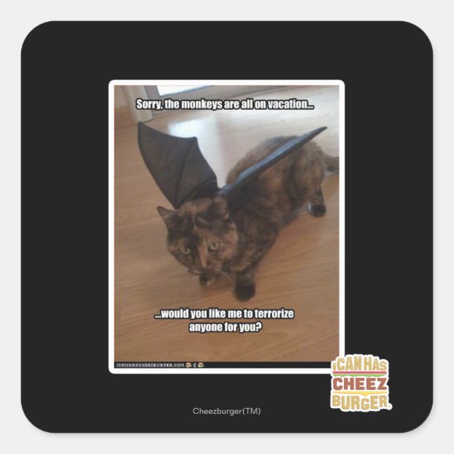 Monkeys on vacation square sticker (Front)