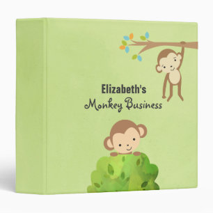 Monkeys - Playful and Cute Personalized Binder