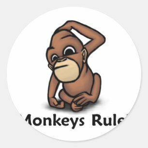 Monkeys Rule! Classic Round Sticker