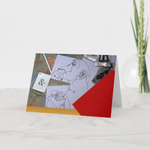 Monkeys thinking about New Year's resolutions Card