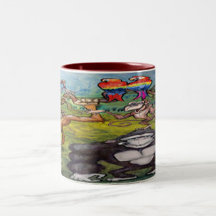 Monkeys Two-Tone Coffee Mug