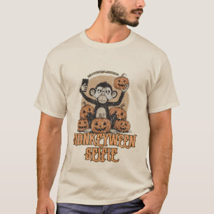 Monkeyween Selfie – Vintage Halloween T-Shirt