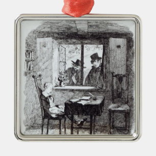 Monks and the Jew Discover Oliver Metal Ornament