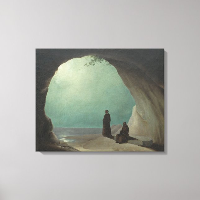 Monks in a Grotto (by Carl Blechen) Canvas Print (Front)