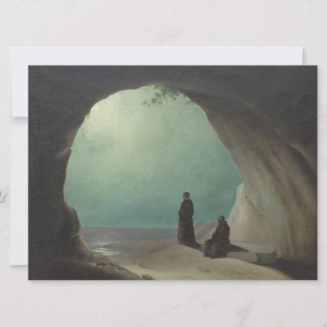 Monks in a Grotto (by Carl Blechen) Card (Front)