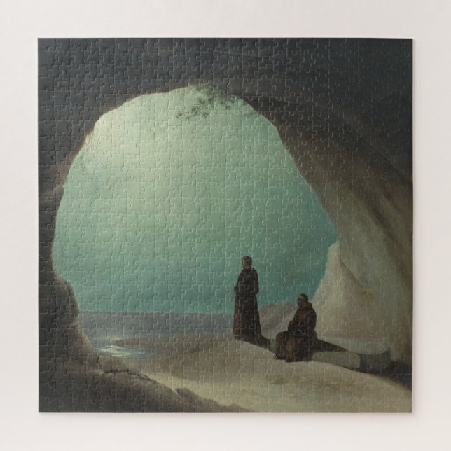 Monks in a Grotto (by Carl Blechen) Jigsaw Puzzle (Vertical)