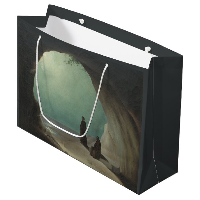 Monks in a Grotto (by Carl Blechen) Large Gift Bag (Front Angled)