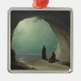 Monks in a Grotto (by Carl Blechen) Metal Ornament