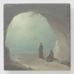 Monks in a Grotto (by Carl Blechen) Stone Coaster