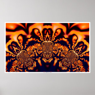 Monks Pondering Sacred Geometry -Surreal Fractal Poster