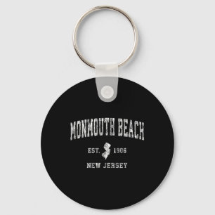 Monmouth Beach New Jersey Nj Vintage Athletic Spor Keychain