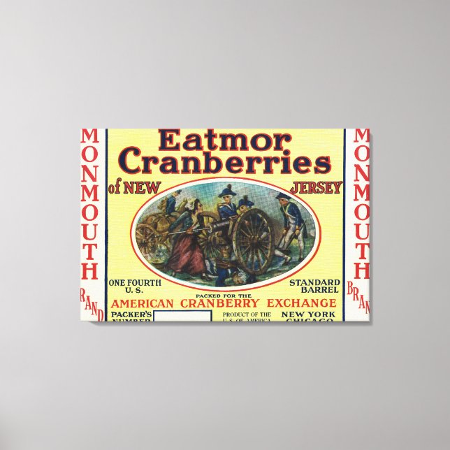 Monmouth Eatmor Cranberries Brand Label Canvas Print (Front)