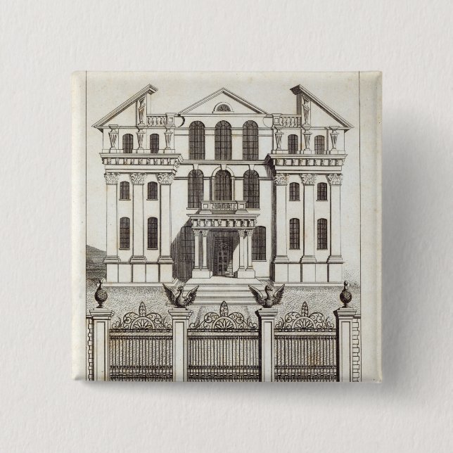 Monmouth House, Soho Square 2 Inch Square Button (Front)