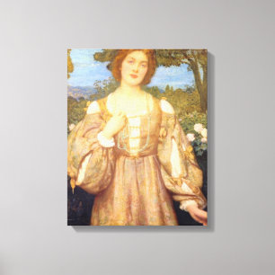 Monna Giovanna (by Edward Robert Hughes) Canvas Print
