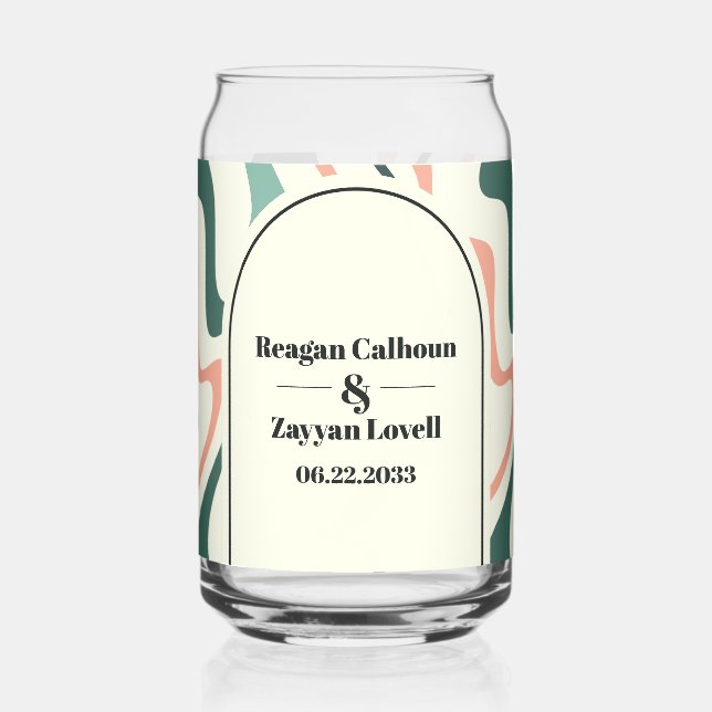 Monnaie Arc À Arche Verte Et Rose Retro Mariage (Recto)