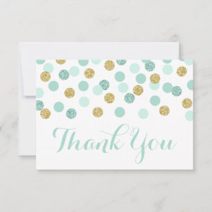 Monnaie et Baby shower d'or Merci Cartes Plat