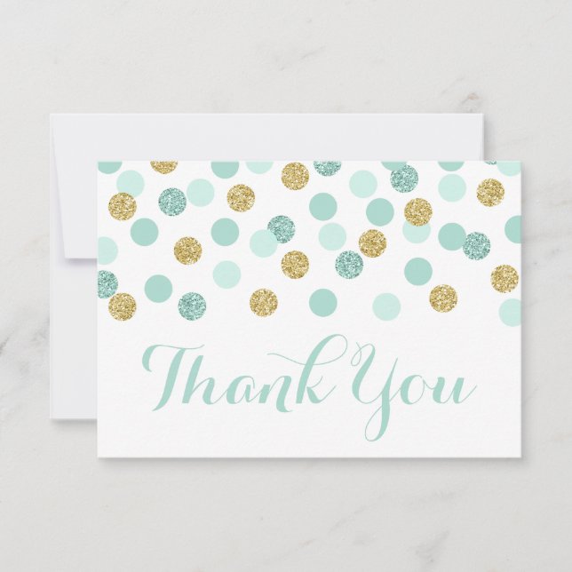 Monnaie et Baby shower d'or Merci Cartes Plat (Devant)