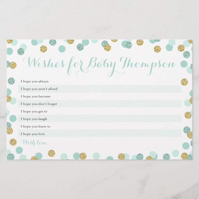 Monnaie et Baby shower d'or pour les cartes pour b (Devant)