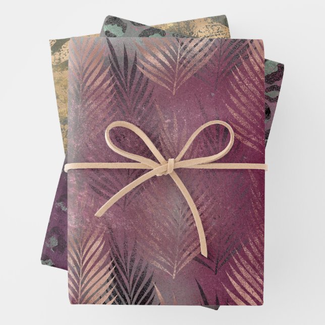 Monnaie rose Abstraits Feuilles tropicaux (En situation)