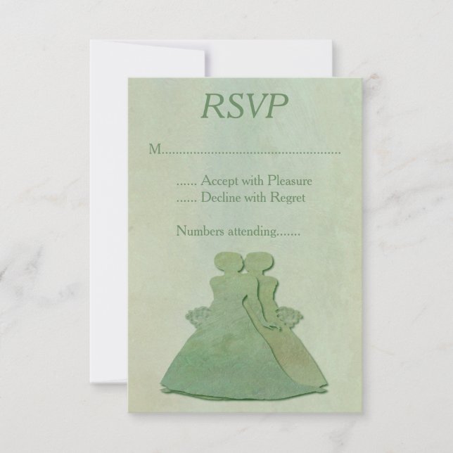 Monnaie Verte Rustique Mariage Lesbienne RSVP (Devant)