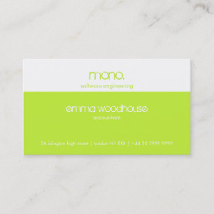 Mono Green & White Business Card