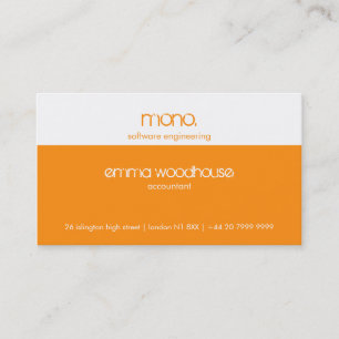 Mono Orange & White Business Card