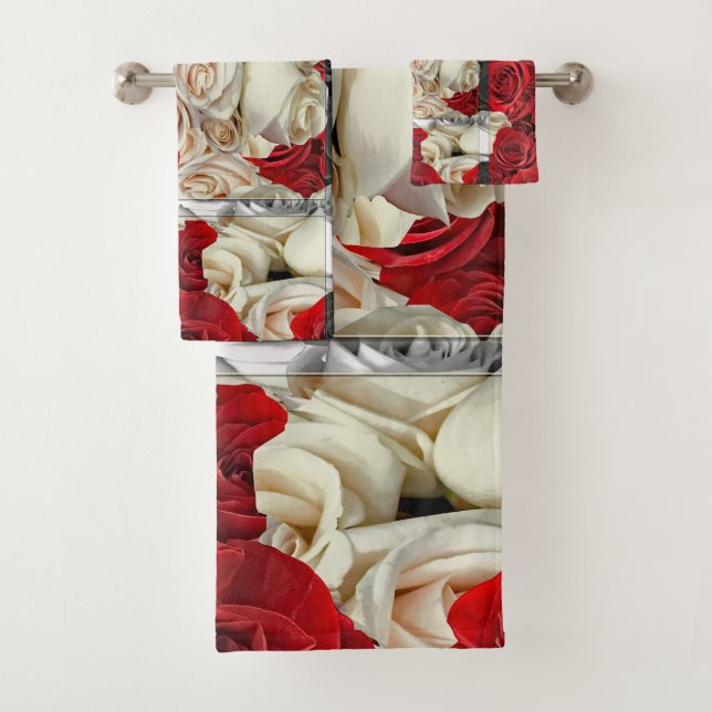 Mono Sweetheart Roses  Bath Towel Set (Insitu)
