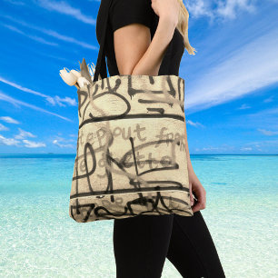 Mono Urban Graffiti Style Tote Bag