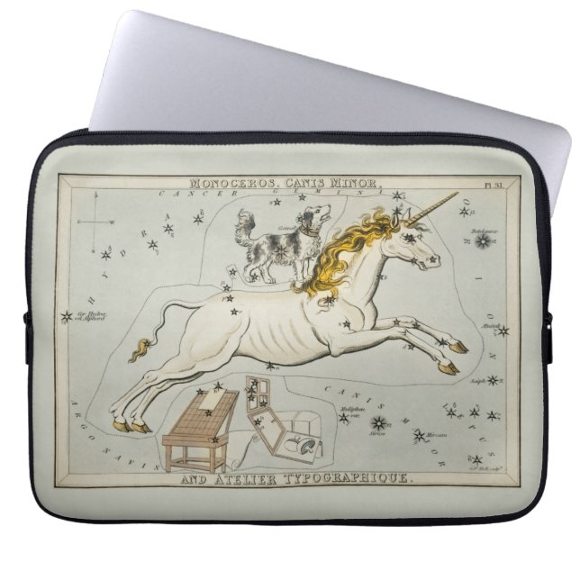 Monoceros, Canis Minor and Atelier Typographique L Laptop Sleeve (Front)