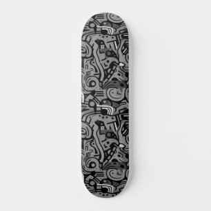 Monochromatic Abstract Urban Street Art  Skateboard