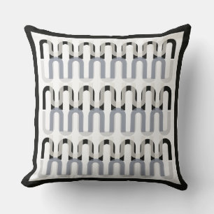 Monochromatic art deco retro design throw pillow