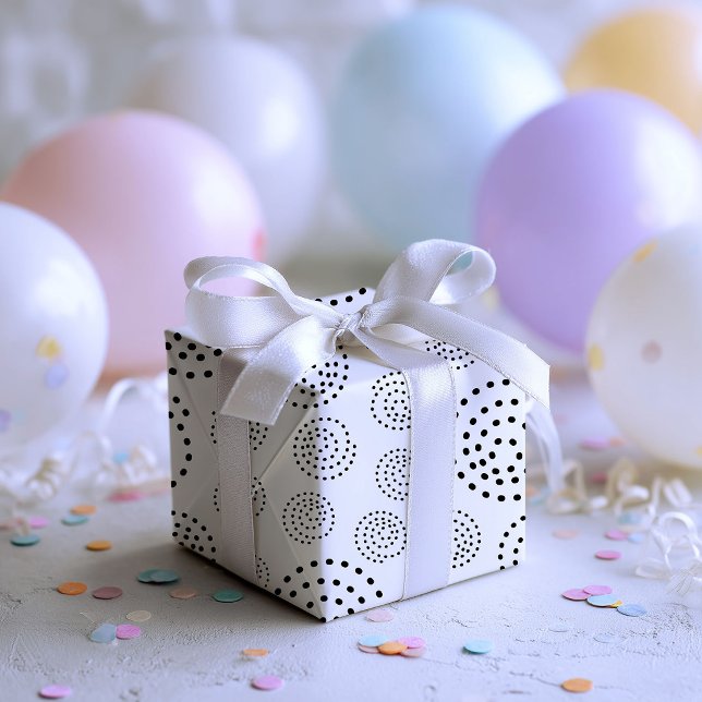 Monochromatic Black Geometric Swirls Pattern Wrapping Paper (Creator Uploaded)