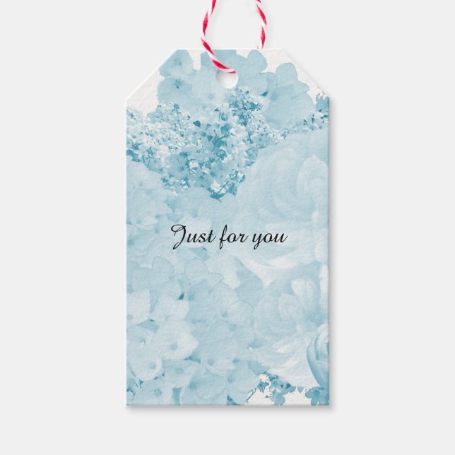Monochromatic Blue Floral Gift Tags (Front)