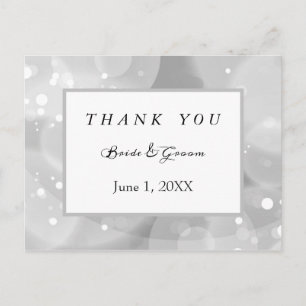 Monochromatic bokeh thank you postcard
