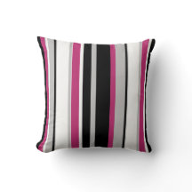 Monochromatic Bold Stripes Throw Pillow